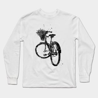 Bicycle with Flower in Basket Long Sleeve T-Shirt